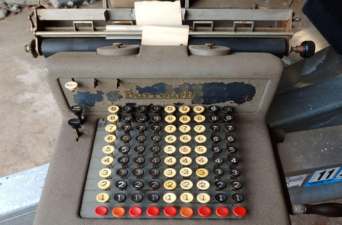 Image of Burroughs Antique Adding Machine